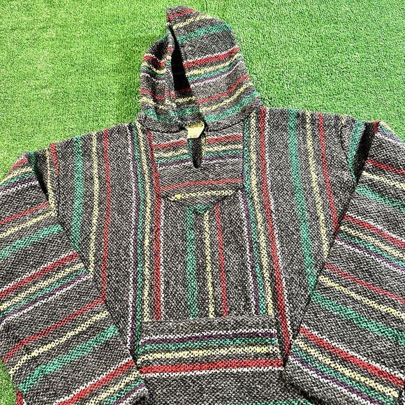 Frank’s Textiles Baja Unisex Made In Mexico Hoodie Pullover Multicolored Large - Picture 4 of 15